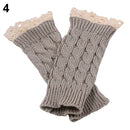 Lace Patchwork Women Knitting Embroidered Gloves Student Autumn Winter ColdproofFashion Warm Soild Fingerless Glove