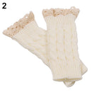 Lace Patchwork Women Knitting Embroidered Gloves Student Autumn Winter ColdproofFashion Warm Soild Fingerless Glove